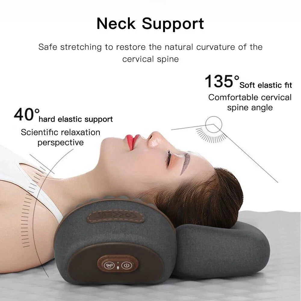 Electric Massager Cervical Pillow Hot Compress Vibration Massage Neck Traction Relax Sleeping Memory Foam Pillow Spine Support ShopOnlyDeal