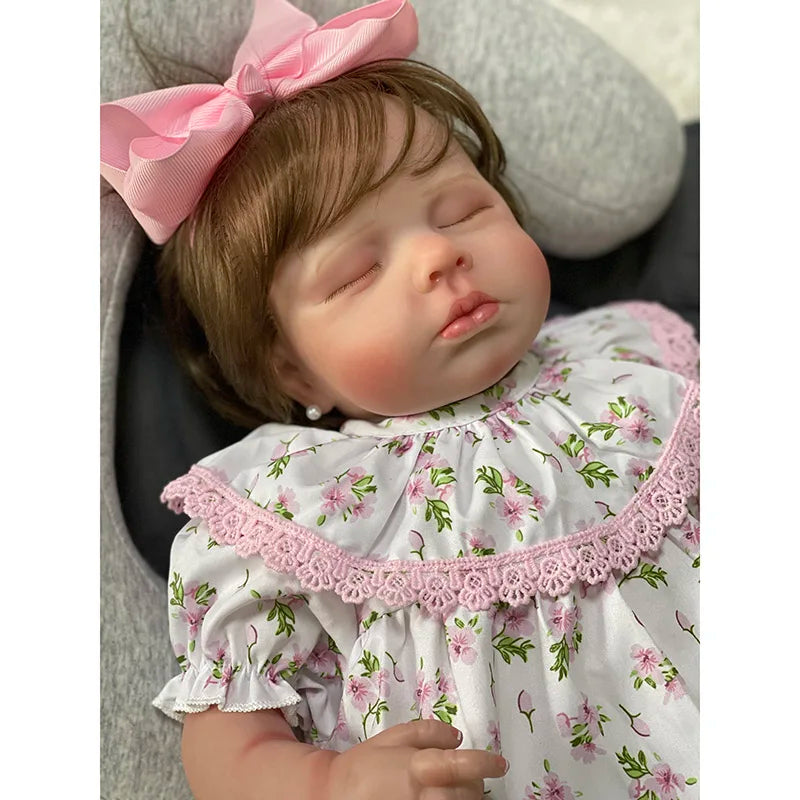 48cm Cute Baby Doll LouLou with Hand Rooted Hair Cotton Body  Sleeping Baby Doll 3D Painting with Visible Veins ShopOnlyDeal