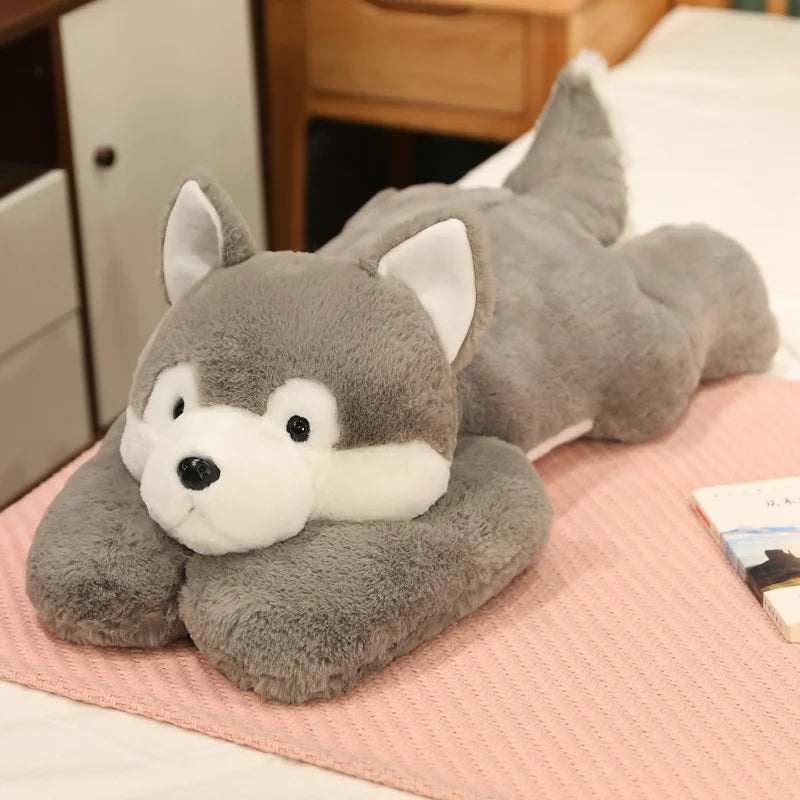 Kawaii Bear Plush Toys Pig/Crocodile/Husky Lying Stuffed Animal Plushie Pillow  For Girls Cute Children's Toys For Sleeping Toy ShopOnlyDeal