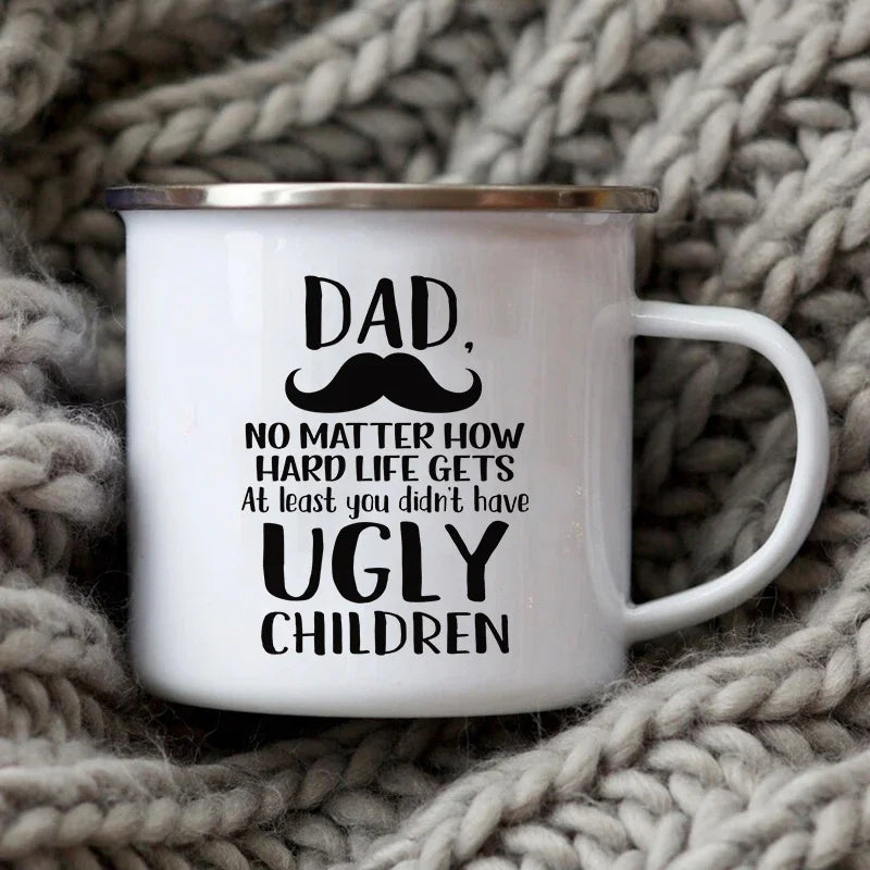 Dad Nutritional Facts Coffee Mug Enamel Cup for Papa Daddy Stepdad Father’s Day Gift Best Dad Ever Cups Dad Gifts From Kids ShopOnlyDeal