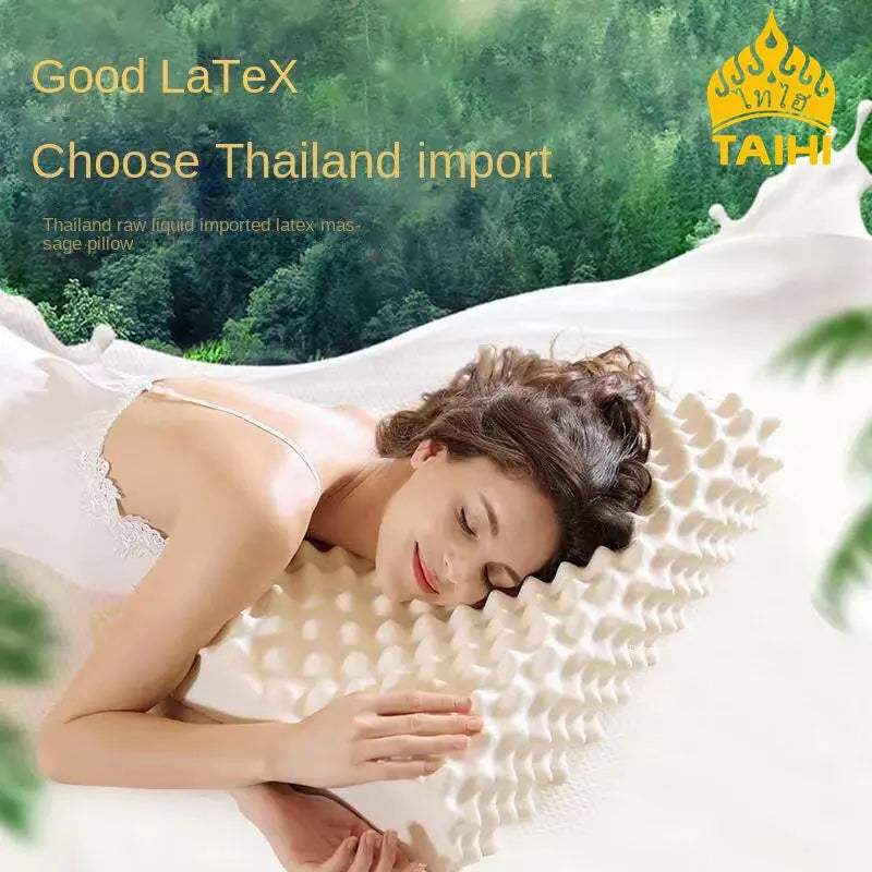 TAIHI 93% Natural latex Pillow For Neck Pain Thailand Massage Cervical Orthopedic Pillows For Sleeping Effectively Prevent Mites ShopOnlyDeal