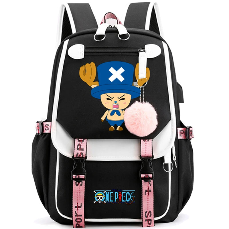 Anime One Piece Nezuko Kawaii Cartoon School Bag for Adults Large Capacity Backpack Bags Manga To Travel Daily Girls Bookbags ShopOnlyDeal