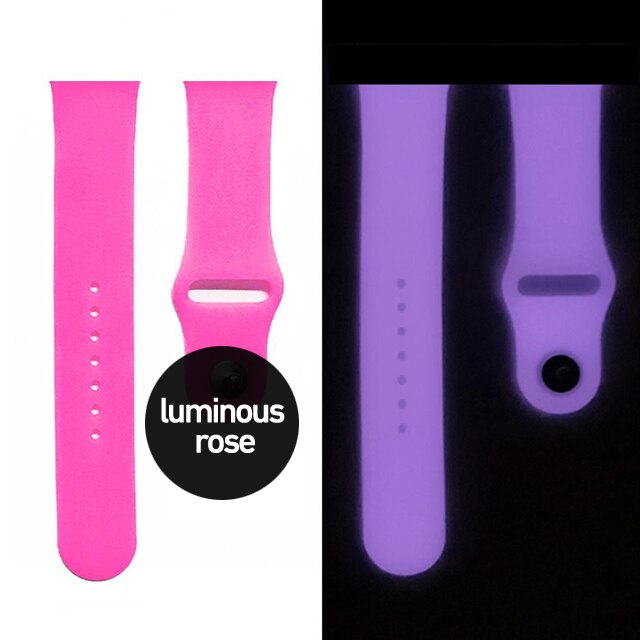 Silicone Glow Luminous Band Straps for Apple Watch iwatch SE S345678 Sport Loop Bracelet 38/40/41/42/44/45mm For iwatch Ultra 49 ShopOnlyDeal