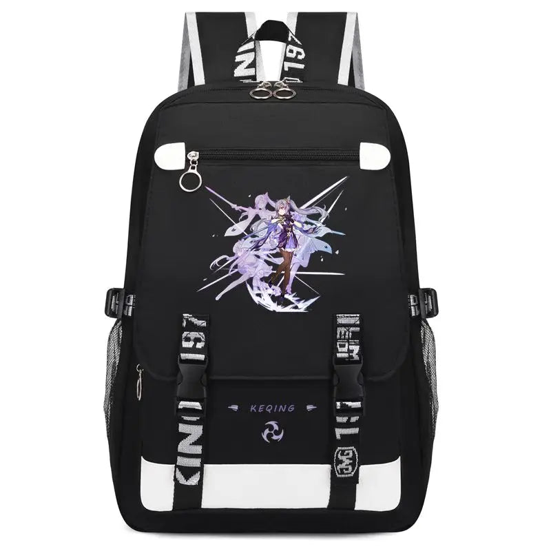 Game Genshin Impact Backpack Student School Shoulder Bag Xiao Klee Large Capacity Computer Bag Travel Backpack ShopOnlyDeal