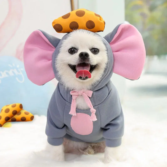 Winter Dog Clothes Funny Big Ear Mice Pet Costume Warm Coat For Small Dogs Clothing Mouse Puppy Jacket Chihuahua Pug Sweater ShopOnlyDeal