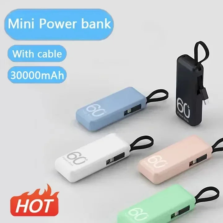 30000mAh Mini Power Bank Cellphone Fast Charging External Battery For Iphone Portable Emergency Own Line Powerbank For Huawei ShopOnlyDeal