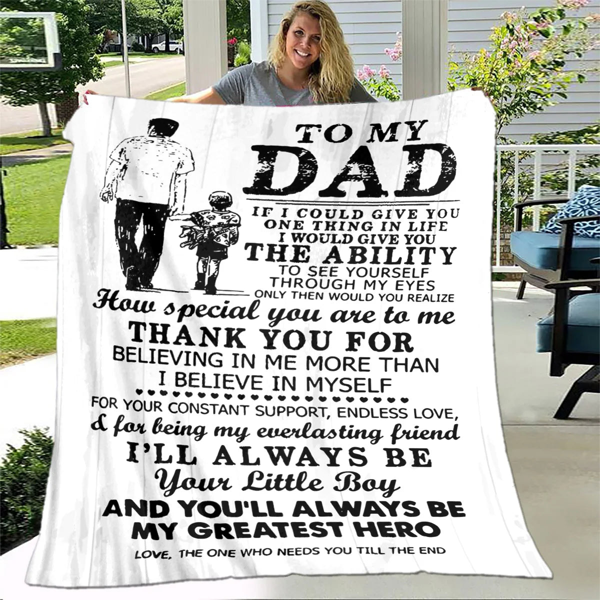 To My Father Dad Letter Gift Series Blanket,Soft Throw Blanket for Home Bedroom Bed Sofa Picnic Travel Office Cover Blanket Kids ShopOnlyDeal