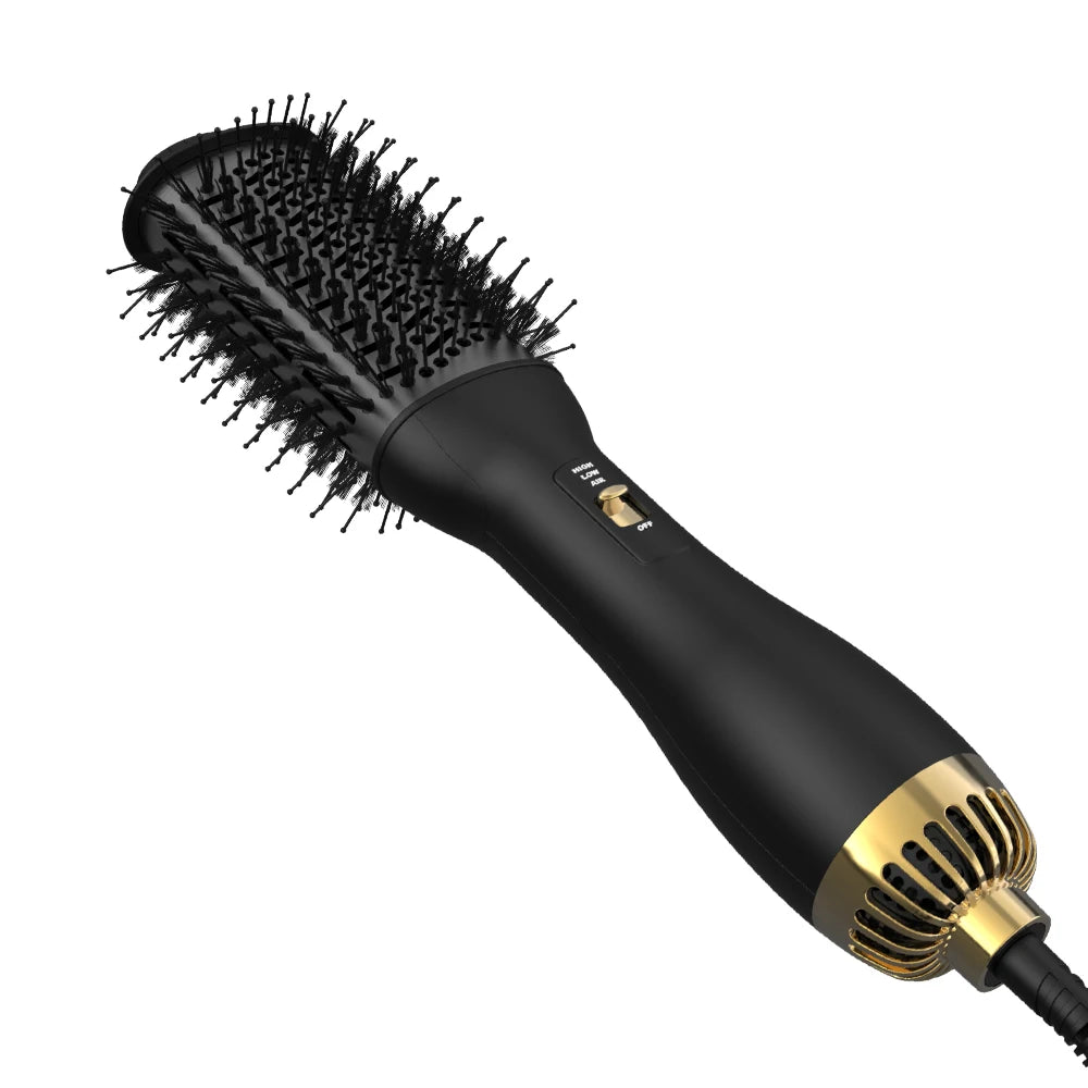 LISARPO Professional Blowout Hair Dryer Brush Black Gold Dryer and Volumize Hot Air Brush for Women Curling Irons Styler ShopOnlyDeal