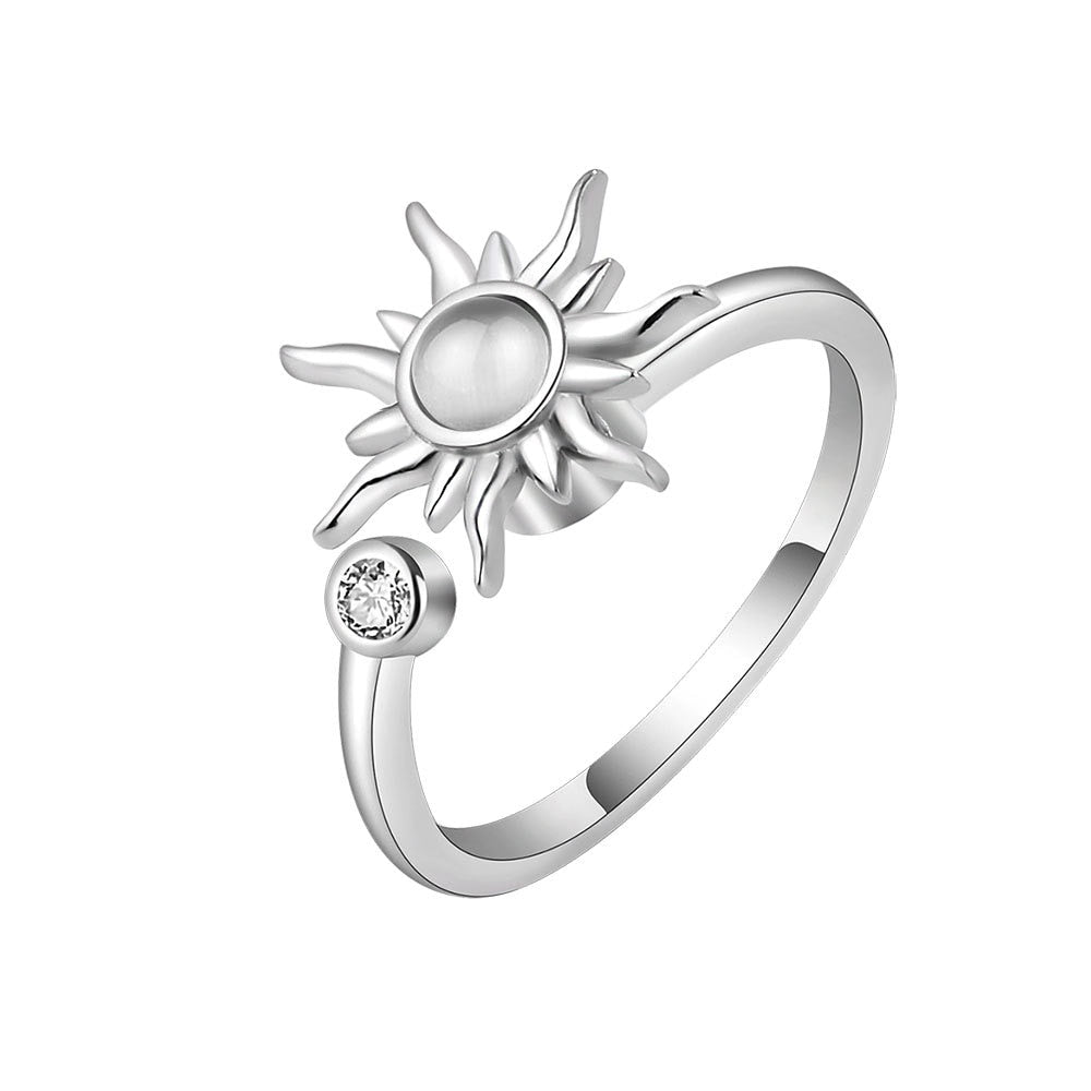 Satinless Steel Sun Rings For Women Anti Stress Anxiety Fidget Sunflower Sun Star Ring Party Aesthetic Jewelry Gift Bijoux Femme ShopOnlyDeal