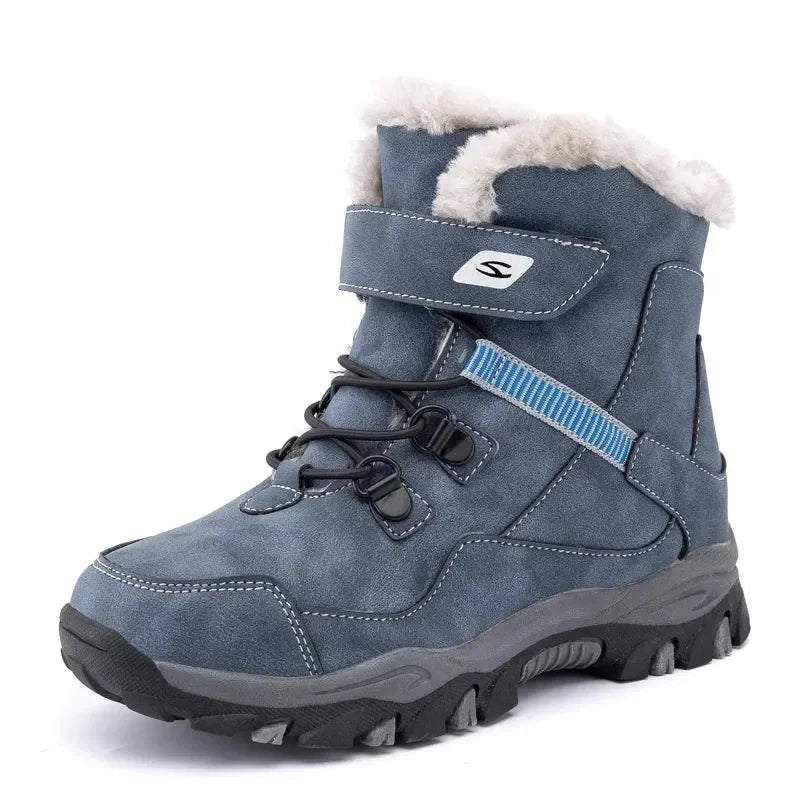 High Quality Boys girl Winter Snow Boots Platform Warm Cotton Shoes Leather Autumn Waterproof Kids Footwear Child Sneaker 5 12+y ShopOnlyDeal