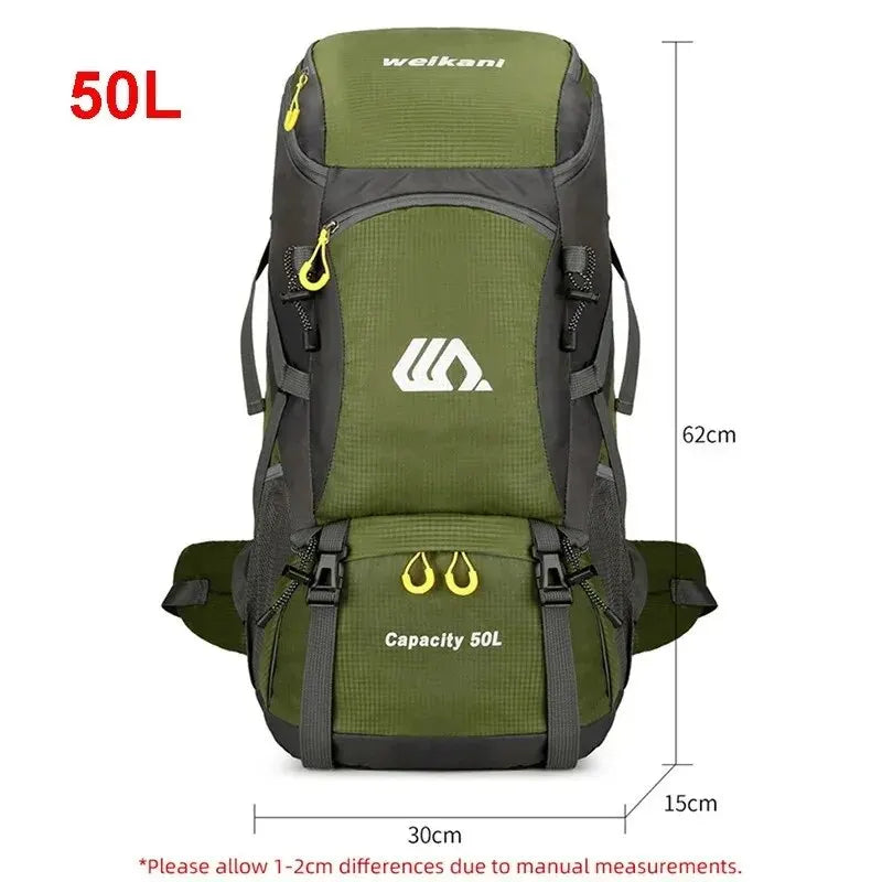 50L Travel Backpack | Camping Bag for Men | Large Hiking Bag | Tourist Rucksack | Waterproof Outdoor Sports Climbing Mountaineering Bag ShopOnlyDeal