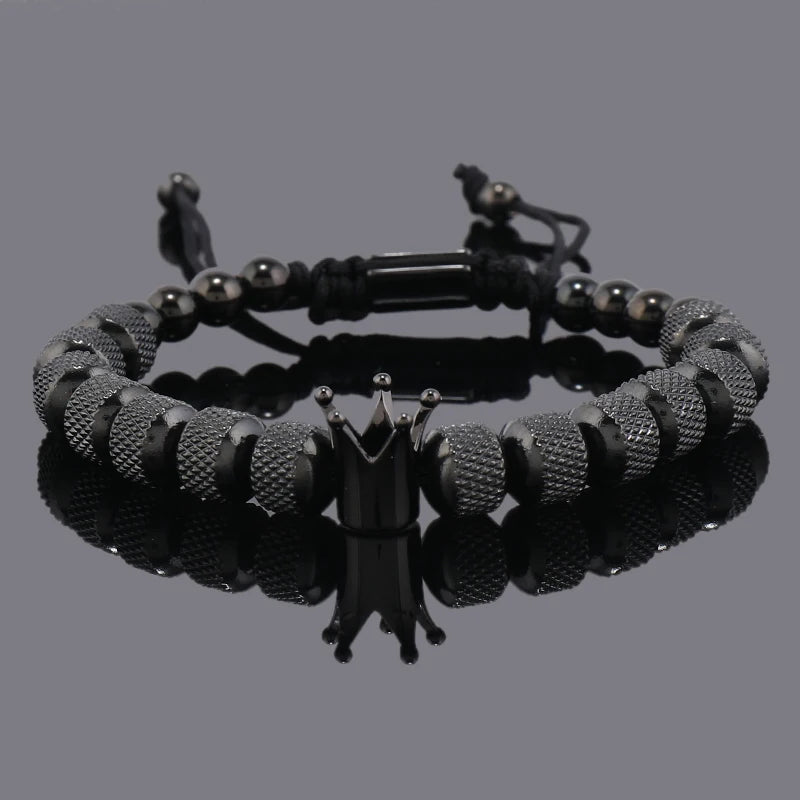 Luxury Crown Charms Stainless Steel Beads Man Bracelet Women Hand Jewelry Father's, Valentine's Day Gift ShopOnlyDeal