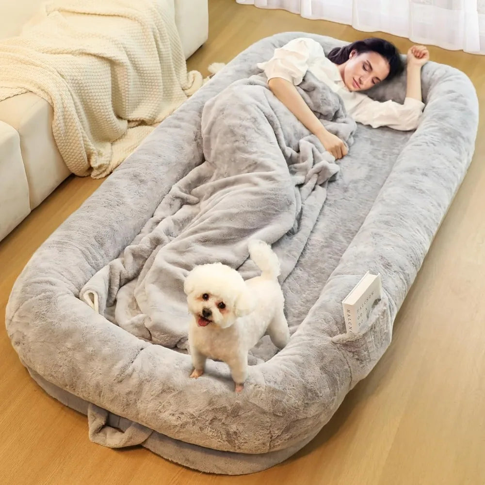 Human Dog Bed for Adults, 71" Long Human Size Dog Bed, Removable Cover, Washable, Waterproof, Orthopedic Design ShopOnlyDeal