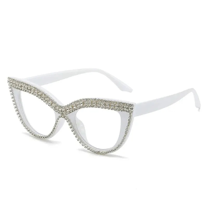 New Fashion Trend Diamond-Encrusted Cat Eye Blue Blocking Glasses | Computer Protection Glasses ShopOnlyDeal