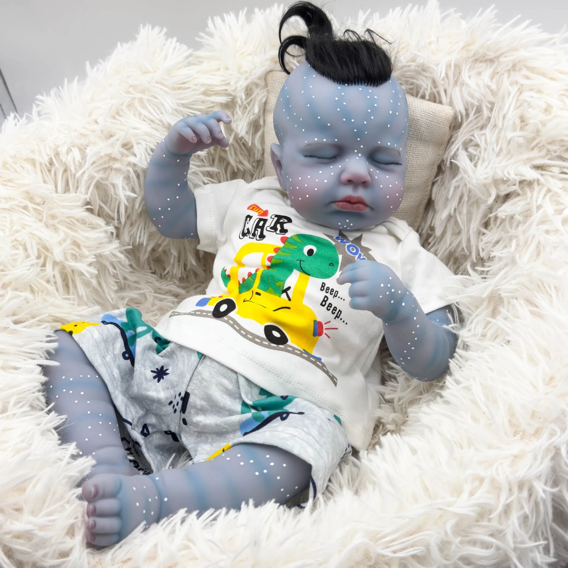 Soft Silicone Cloth Body 19inch Reborn Avatar Lifelike Real Touch Reborn Baby Girl with Rooted Hair Toddler Cute Princess Boy ShopOnlyDeal