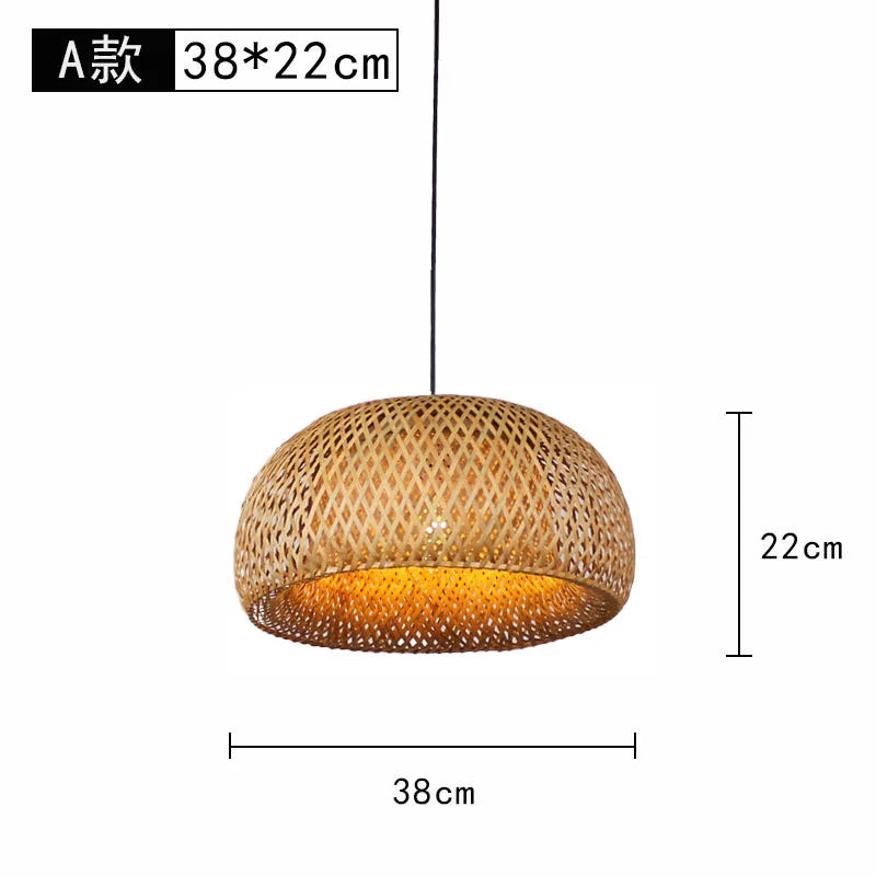 ZK20 Bamboo Weaving Chandelier Lamp 60/50/40cm Hanging LED Ceiling Light Pendant Lamp Fixtures Rattan Woven Home Bedroom Decors ShopOnlyDeal