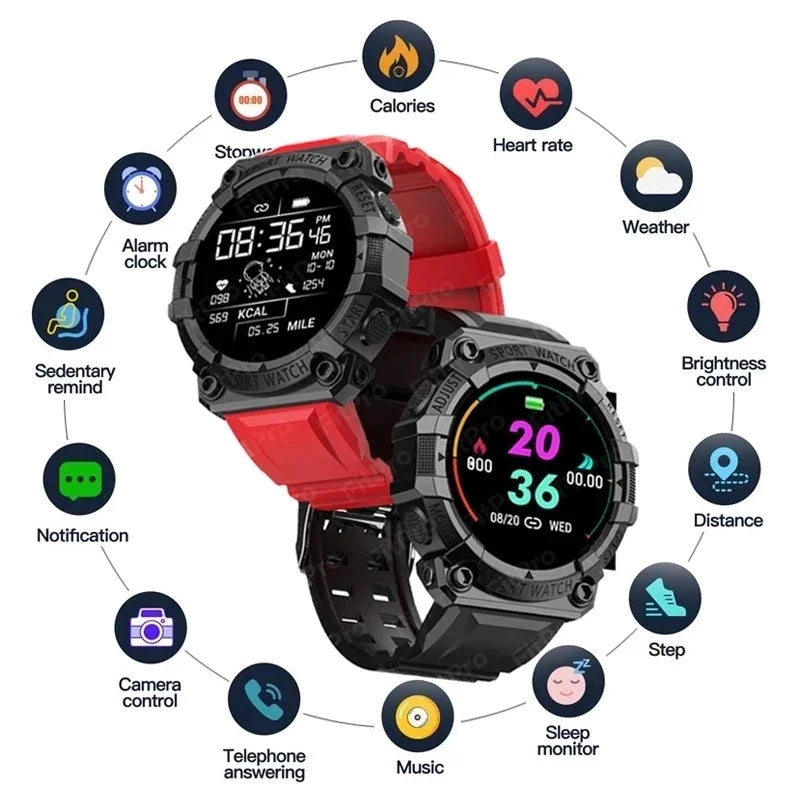 Smart Watch Men Women Smartwatch Heart Rate Blood Fitnes Tracker Touch Screen Sports Watches Bluetooth For IOS Android ShopOnlyDeal