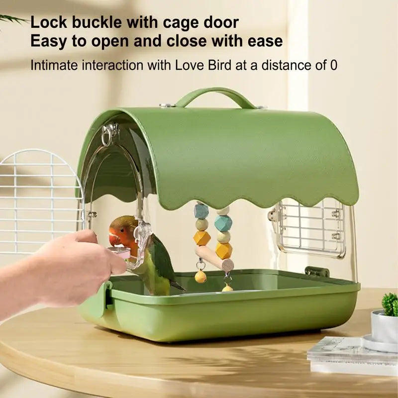 Bird Carrier Backpack | Parrot Cockatiel Cage with Food Tray | Includes Two Diaper Pads & Dual Straps | For Small Birds ShopOnlyDeal