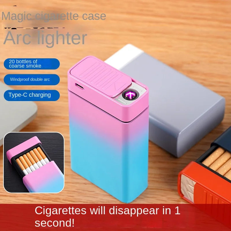 Creative Magic Cigarette Box with Dual Arc USB Pulse Lighter | Coarse Cigarette 20 Pack | Disappearing Toy Cigarette Box ShopOnlyDeal