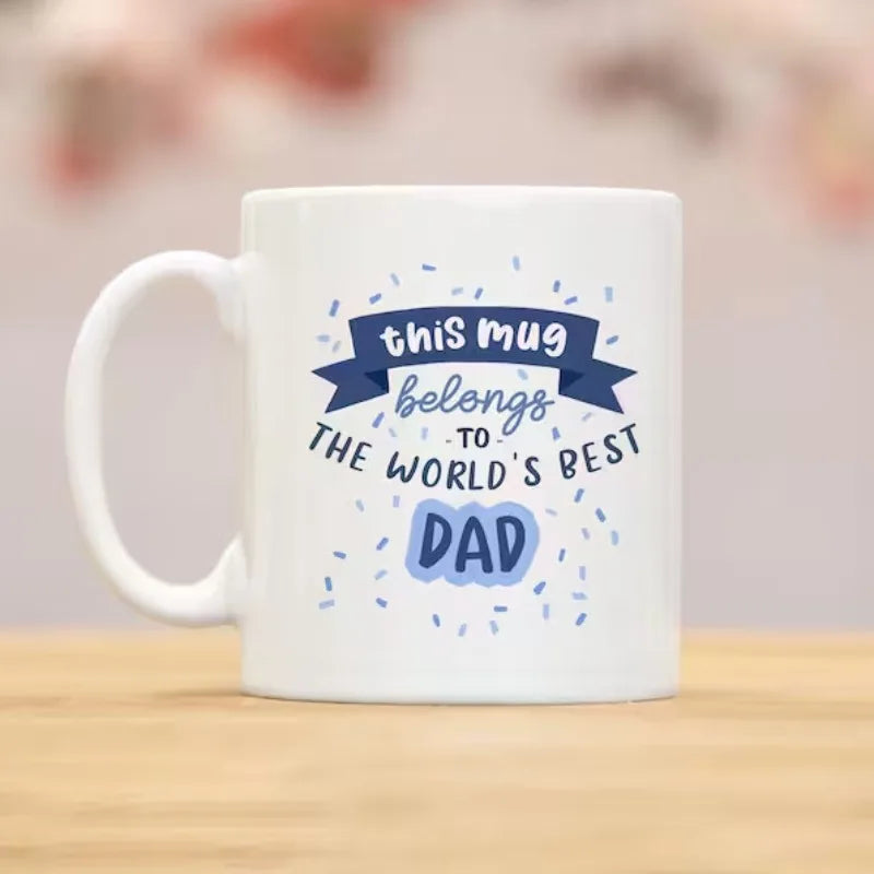 Best Dad Mug 350ml Worlds Best Dad Coffee Cup Novelty Dad Mug Cup Best Dad & Son Ceramic Mugs with Letter Printing for Father ShopOnlyDeal