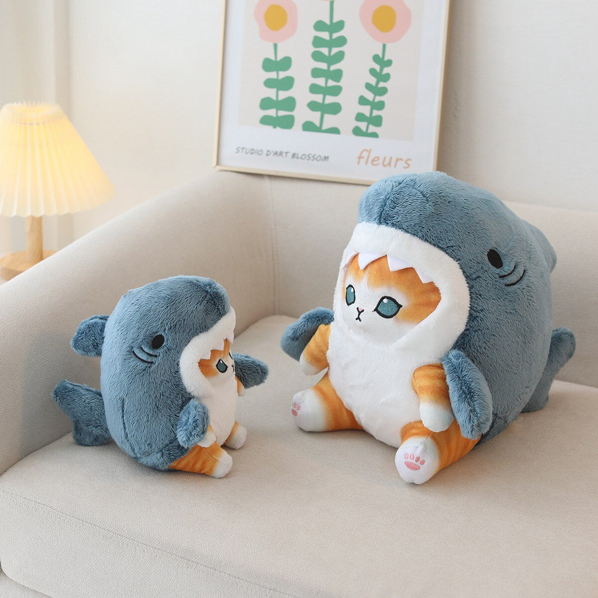 20/33CM Kawaii Shark Cat Peluche Toy Creative Shark Cosplay Kitten Dolls Stuffed Soft Animal Pillow for Children Girls Present ShopOnlyDeal