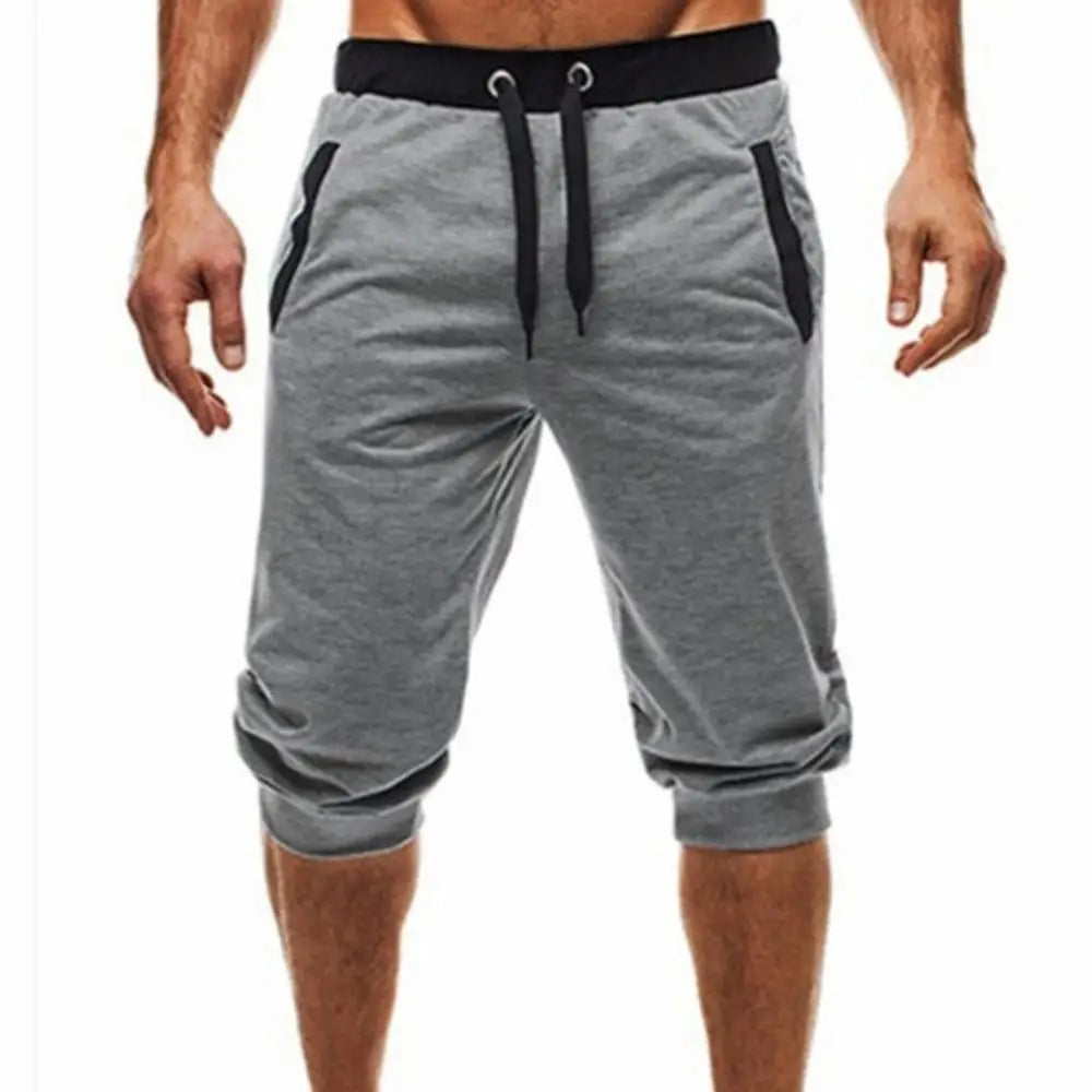 Men Pants Summer Harem Slacks Shorts Sport Sweatpants Drawstring Jogger Trousers Sportswear Slim Fit Black Jogger For Daily Work ShopOnlyDeal