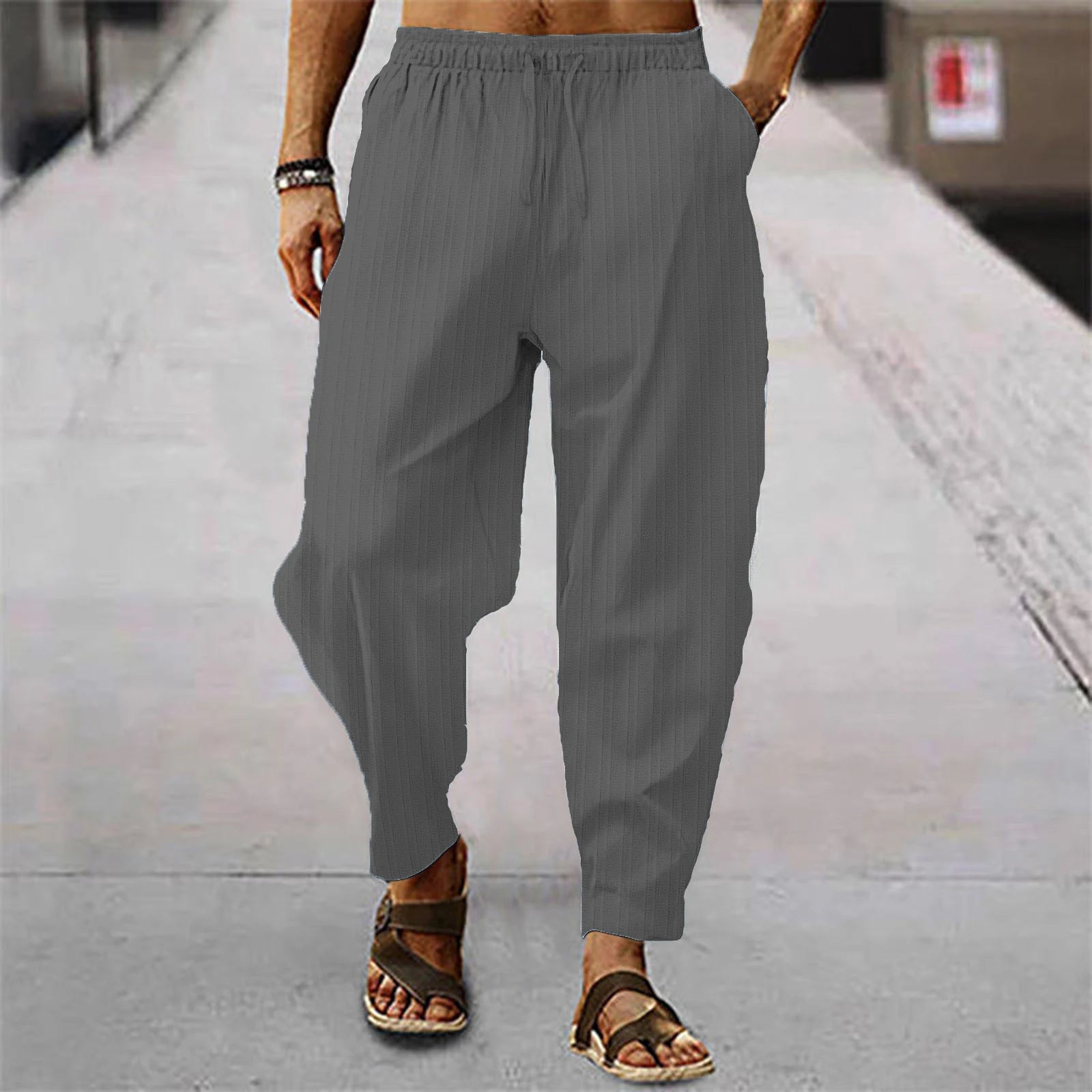 Fashion Spring Autumn Men's Stripe Pants | 15 Colors | Solid Color Casual Streetwear | Sizes S-3XL ShopOnlyDeal