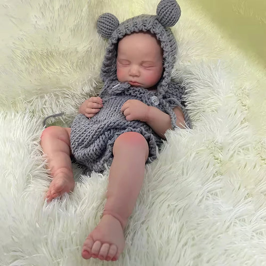 Artificial Soft Full Body Platinum Silicone Painted Reborn Doll Girl Handmade 20 inch Solid Newborn Fake Girl For Kid Gift ShopOnlyDeal