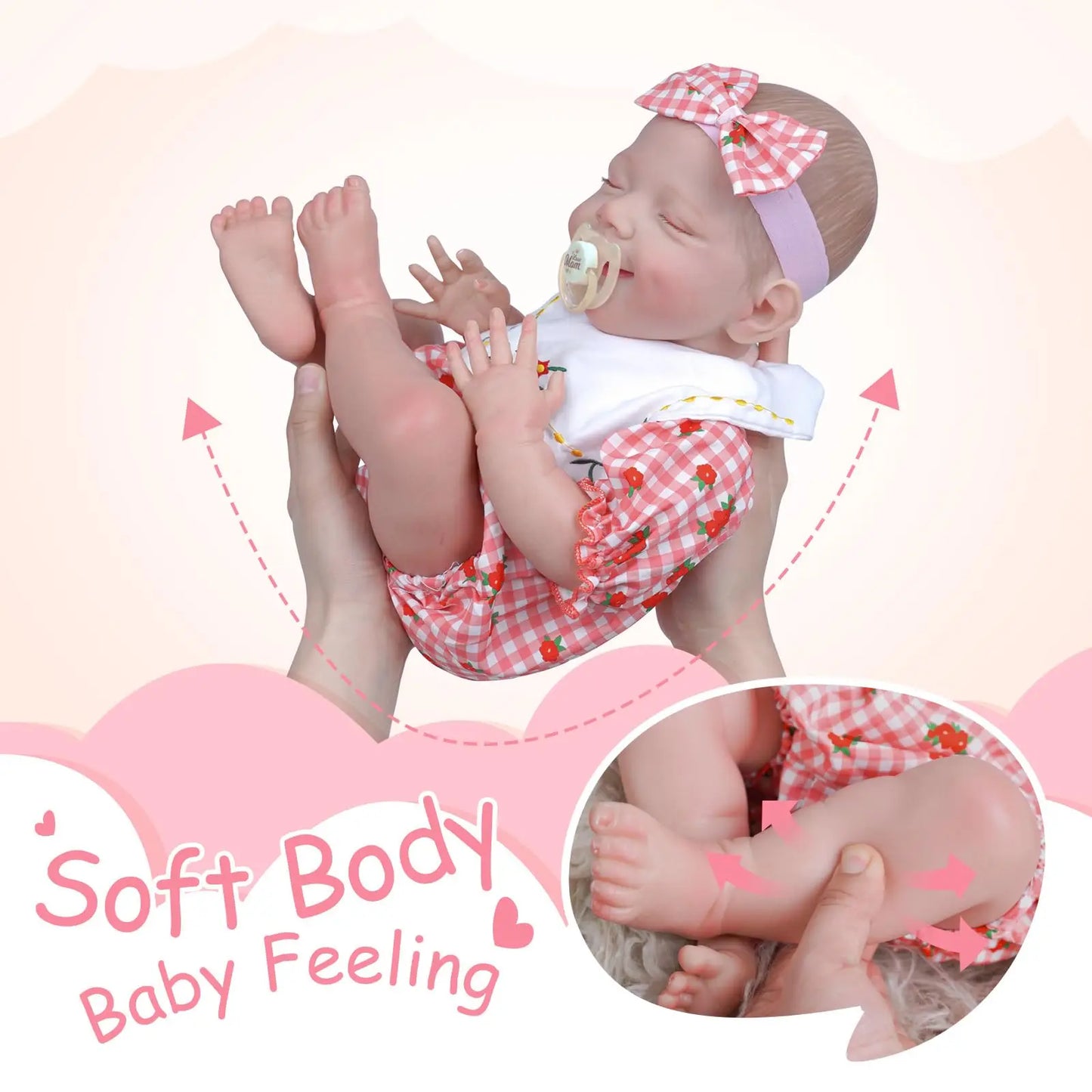 BABESIDE Lifelike Reborn Baby Dolls - 20-Inch Sweet Smile Real Life Realistic-Newborn Baby Dolls Soft Body Sleeping Baby Girl Ba ShopOnlyDeal