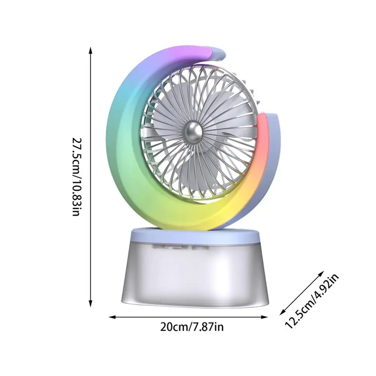 LED Fan Battery Powered Quiet Fan Portable Humidifying Fan with 600ml Tank 3 Speeds Adjustable USB Rechargeable Fan A ShopOnlyDeal