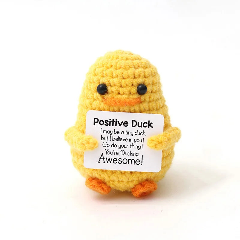 Cute Handwoven Positive Energy Duck Ornaments Handmade Crochet Support Emotional Pickles Cucumber Home Room Decor Christmas Gift ShopOnlyDeal