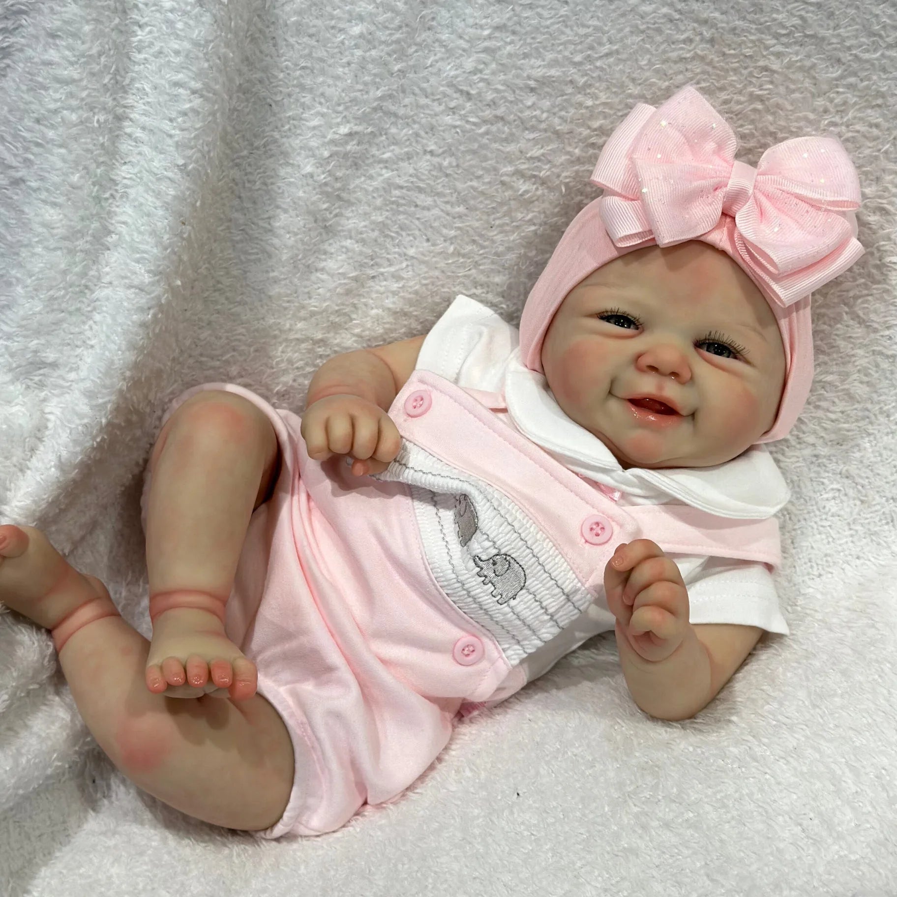 New 48 cm Reborn Baby Girl Doll With Painted Hair Cloth Body Vinyl Finished Painted Skin Visible Veins Lifelike Newborn Baby Toy ShopOnlyDeal