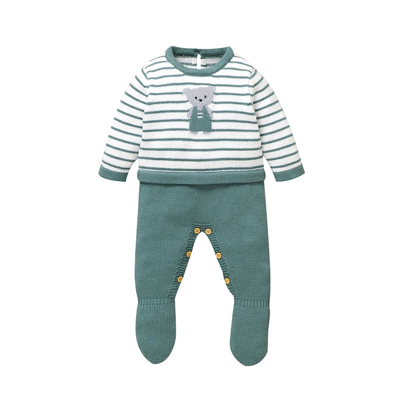 Baby Rompers Knit Infant Girl Boy Jumpsuit Fashion Striped Cute Cartoon Bear Newborn Kid Clothes Long Sleeve 0-18M Overalls Warm ShopOnlyDeal