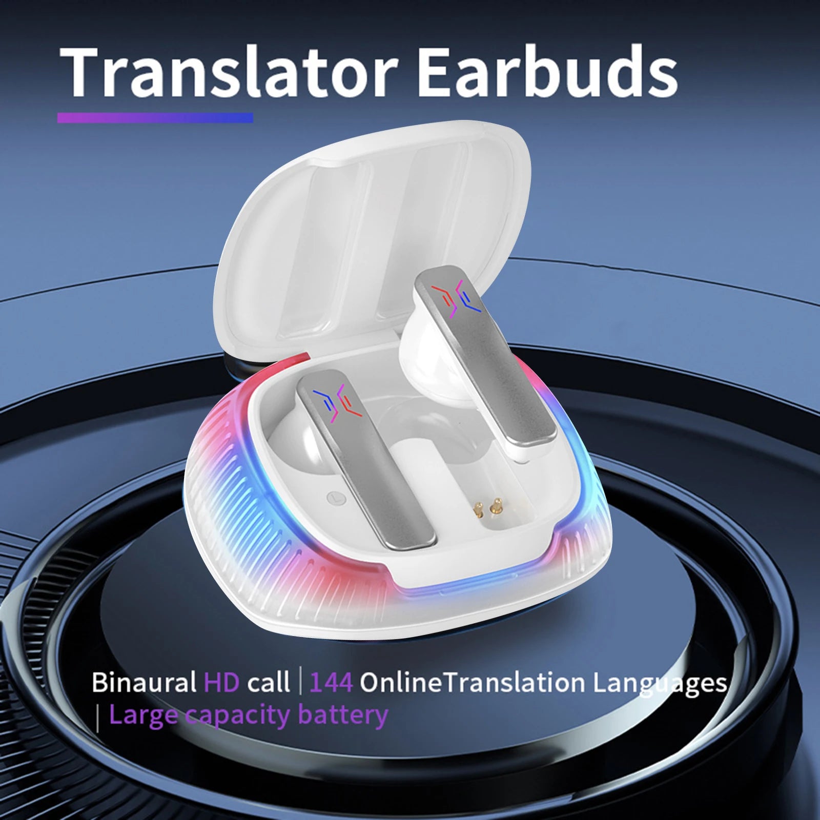 Portable Translation Headset 4 Translation Modes 144 Language Translator Earbuds Smart Translator Device for Travel Business ShopOnlyDeal