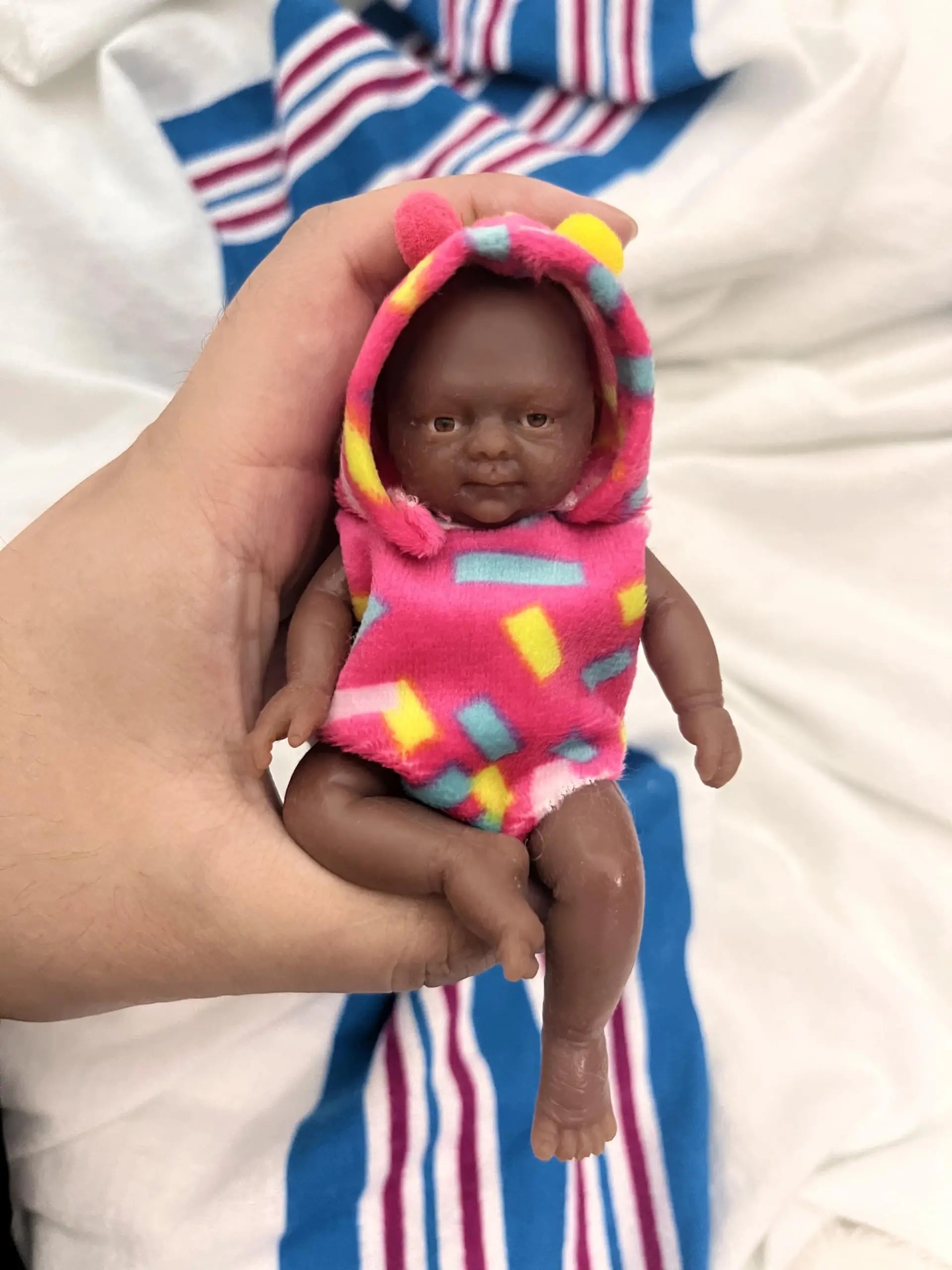 4.5 Inch Mini Reborn Baby Dolls Black Silicone Baby Girl Vivian Christmas/Birthday Baby Doll Gift for Kids ShopOnlyDeal