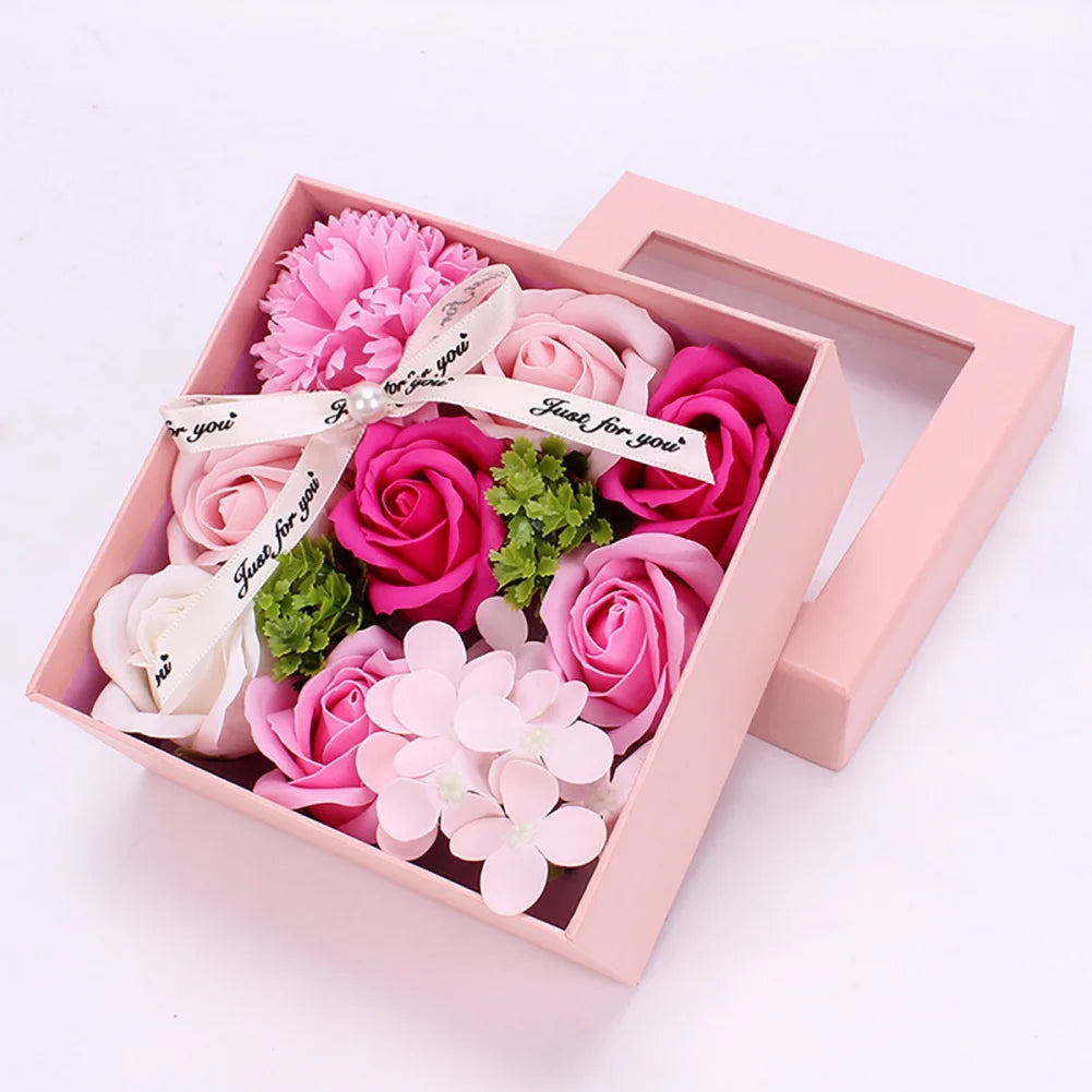 Creative Artificial Soap Flower Rose Flower Head Decor Flower Box Essential Wedding Bouquet Valentine'S Day Holding Flower Gifts ShopOnlyDeal