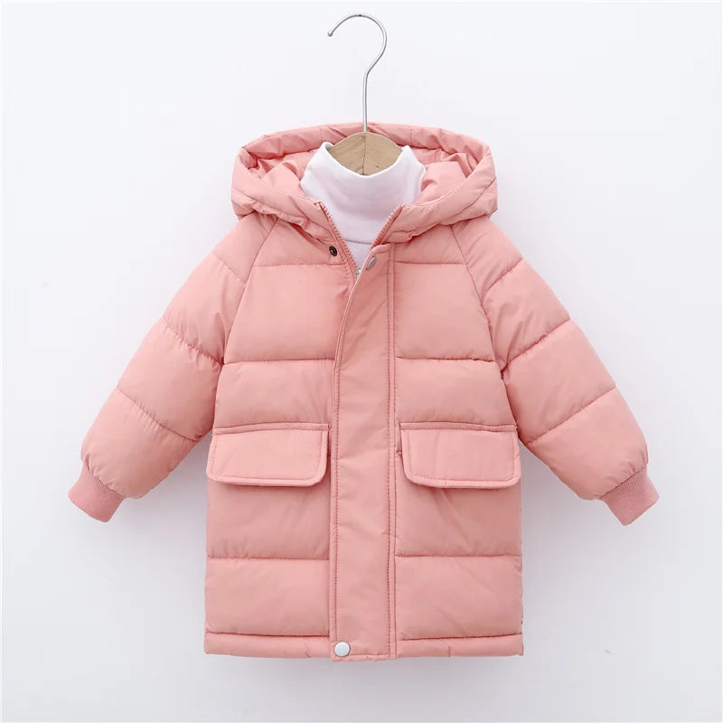 Kids Down Long Outerwear Winter Autumn Teen Cotton Clothes Boys Girls Cotton-Padded Parka Coats Big Children Thicken Warm Jacket ShopOnlyDeal