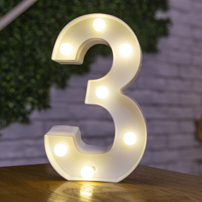 Decorative Letters Alphabet Letter LED Lights Luminous Number Lamp Decoration Battery Night Light Party Baby Bedroom Decoration ShopOnlyDeal