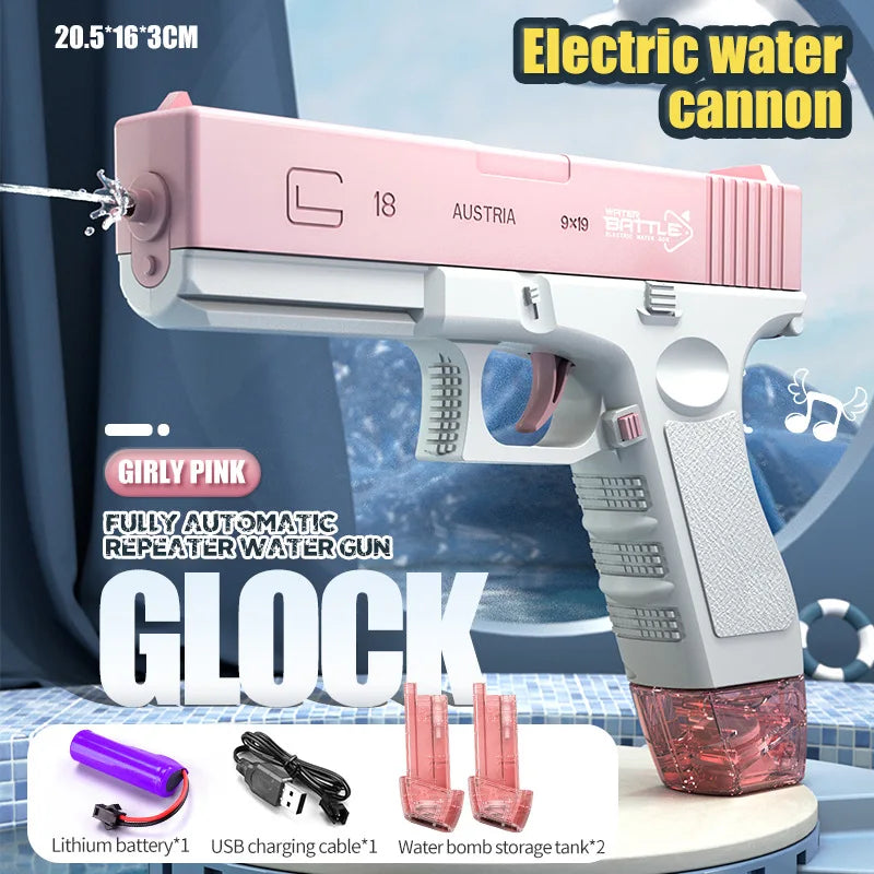 New Water Gun Electric LED Spurt Fire QBZ95 Pistol Shooting Toy Full Automatic Summer Water Beach Toy For Kids Boys Girls Adults ShopOnlyDeal