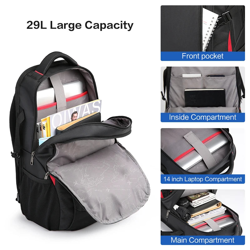 Laptop Backpacks | 14 Inch School Bags | Waterproof Nylon 29L Casual Shoulder Backpack | Travel Teenage Men's Mochila ShopOnlyDeal