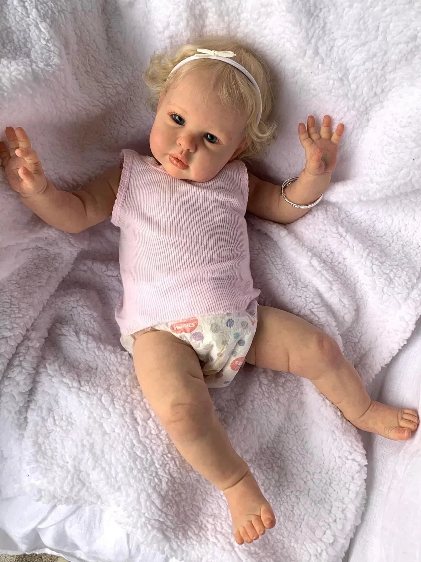 NPK 24Inch  Reborn ellie Baby Doll  Toddler Newborn Doll Princess Girl Lifelike Soft Touch 3D Skin Art Doll with Hand Root Hair ShopOnlyDeal