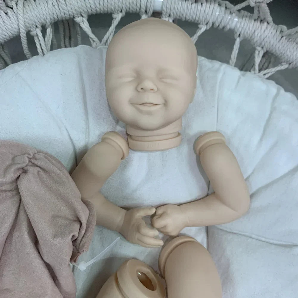 18inch Reborn Kit Agnes Smile Face Newborn Baby Doll Kit with Cloth Body and COA Bebê Reborn Kit Куклы Реборн ShopOnlyDeal