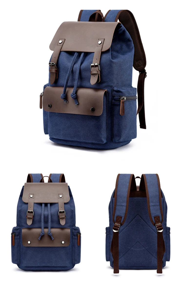 Men's Vintage Canvas Backpack | Large Capacity School Bag and Travel Laptop Backpack | Durable and Stylish Men's Bag for All Occasions ShopOnlyDeal