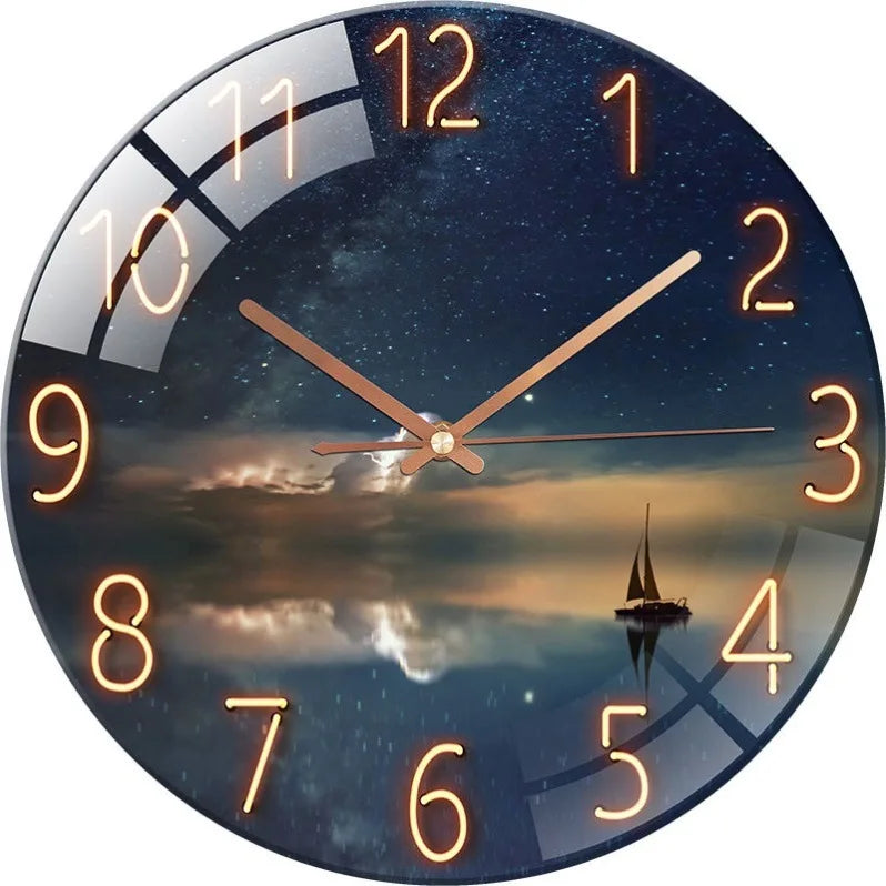 Creative European style clocks living room free perforated wall clock household silent bedroom quartz clock ShopOnlyDeal