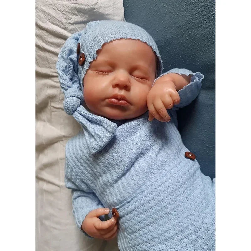 49cm Cotton Body Silicone Vinyl Reborn Doll Loulou  Newborn Baby Size Doll 3D Skin High Quality Gift ShopOnlyDeal