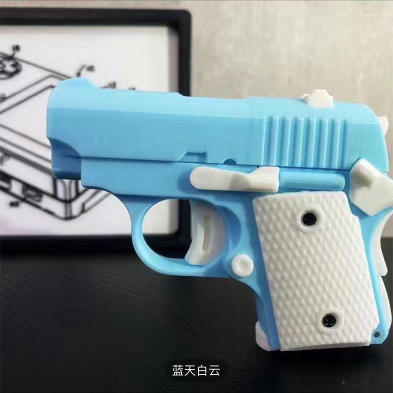 3d Printed Model Gravity Straight Jump Mini Toy Gun Non-firing Bullet Cub Radish Toy Knife Kids Stress Relief Toy Christmas Gift ShopOnlyDeal