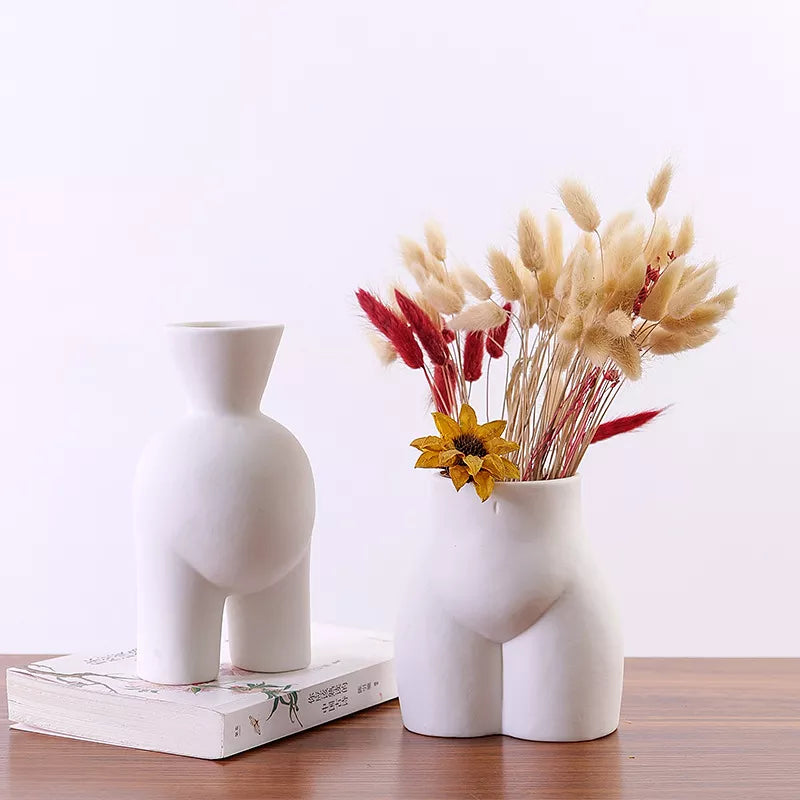 Ceramic Human Body Shape Vase Nude Naked Girl Butt Ceramic Flower Vase Flower Arrangement Modern Home Creative Decoration ShopOnlyDeal