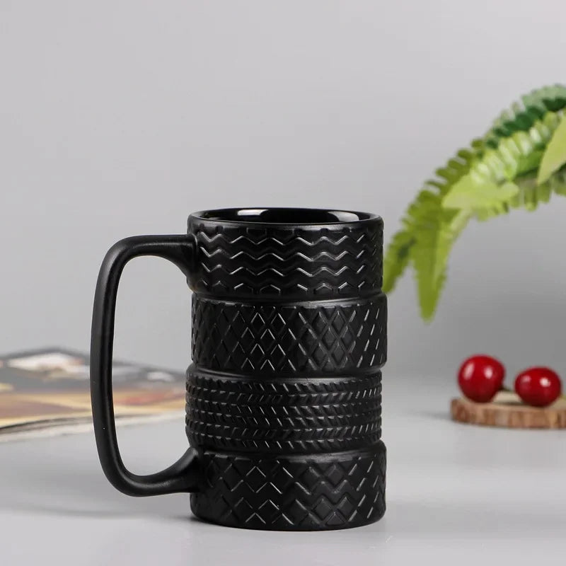 500ML Ceramic Cup Creative Large Capacity Novelty Mug Tire Shaped Cup Office Home Coffee Breakfast Mug Creative Handle Drinkware ShopOnlyDeal