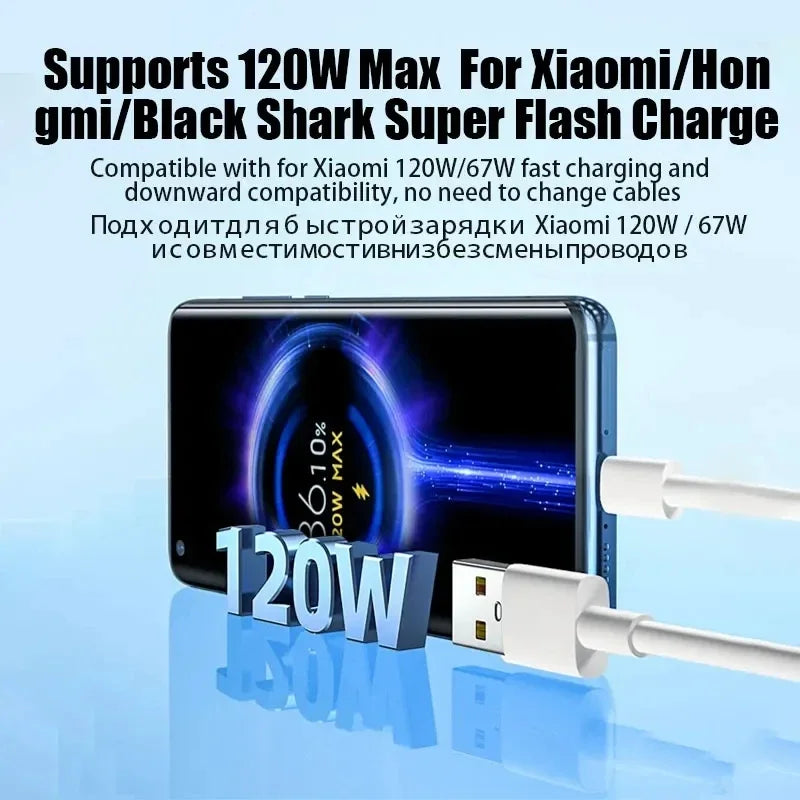 Original 120W Ultra Fast Charger For Xiaomi 14 13 12 11 Redmi Note 11T 12T 13 Pro POCO X4 X5 6A Type-C USB Turbo Charging Cable ShopOnlyDeal