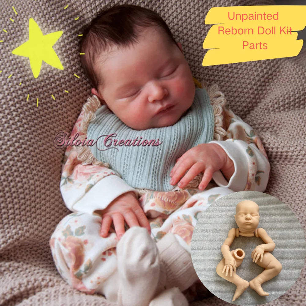 New 20.5 Inches Unpainted Reborn Doll Kit Laura With Cloth Body Unfinished Vinyl Blank Reborn Baby Kits Parts ShopOnlyDeal